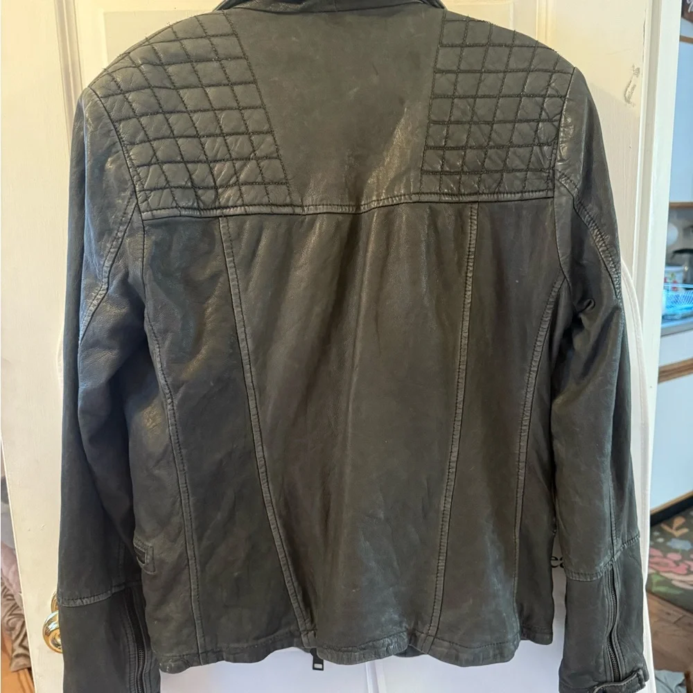 All Saints Black Leather Jacket - Picture 6 of 10